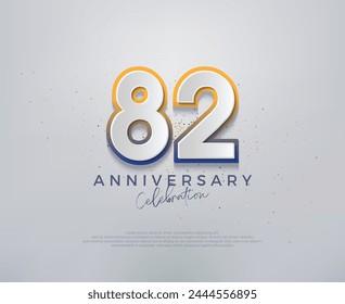 Modern and colorful, premium vector design for 82nd anniversary celebrations. Premium vector background for greeting and celebration.
