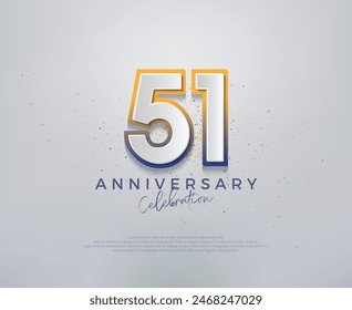 Diseño de Vector moderno y colorido, de primera calidad para las celebraciones del 51 aniversario. Fondo del Vector de Premium para el saludo y la celebración.