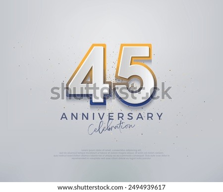 Modern and colorful, premium vector design for 45th anniversary celebrations. Premium vector background for greeting and celebration.