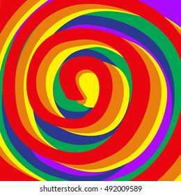 Modern colorful rainbow background. Vector illustration . Symbol of peace, gay culture. Rainbow template, paper layers. Radial colorful rainbow background. Gay Pride month background