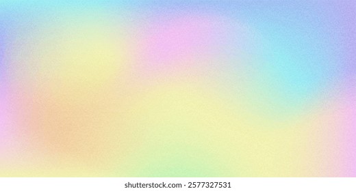 Modern colorful rainbow gradient background with grain texture. Soft Colors mixing. Smooth blending of vivid color. Backdrop for banner, poster, cover, invitation, children event design