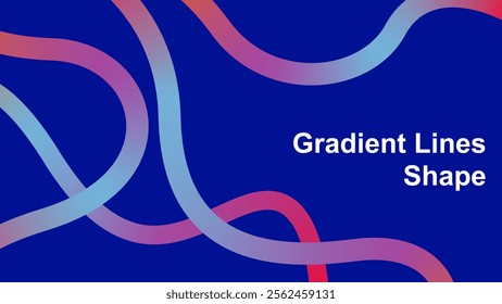 Modern colorful rainbow wavy lines on blue background. Abstract Modern Shapes. Flowing Spiral Strokes. Minimalist creative cover design. Vector illustration