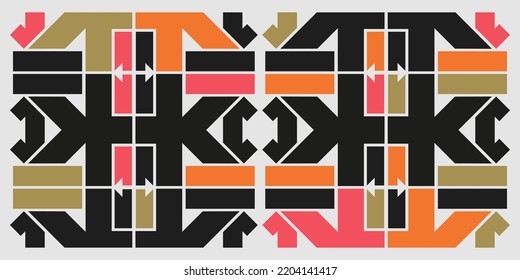 Modern Colorful Random Shapes Geometric Pattern