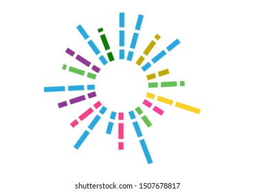 Modern colorful rays circular frame 