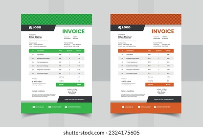 modern colorful realistic invoice design template 