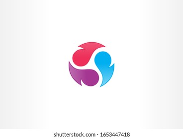 Modern colorful rotation concept logo design template