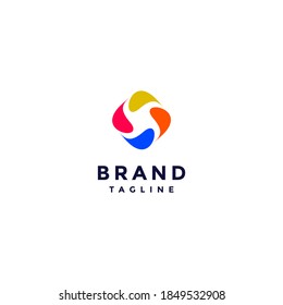 Modern Colorful Rounded Propeller Logo Icon