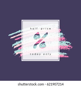 Modern and colorful sale poster, sale brochure, discount offer design.