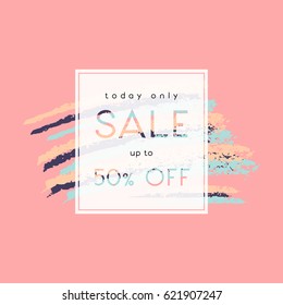 Modern and colorful sale poster, sale brochure, discount offer design.