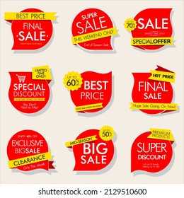 modern colorful sale stickers collection