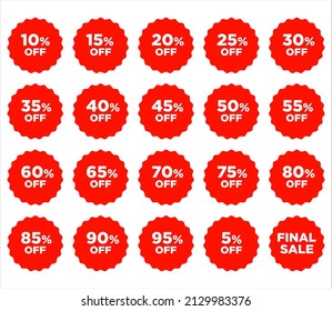 modern colorful sale stickers collection