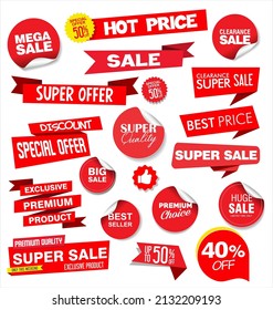 modern colorful sale stickers collection