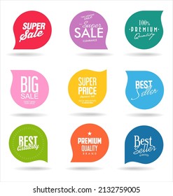modern colorful sale stickers collection
