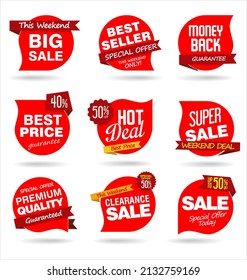 modern colorful sale stickers collection
