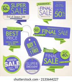 modern colorful sale stickers collection