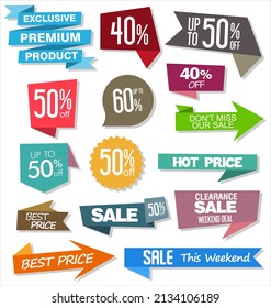 modern colorful sale stickers collection
