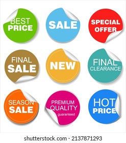 modern colorful sale stickers collection