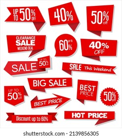 modern colorful sale stickers collection