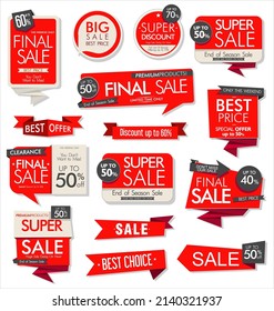 
modern colorful sale stickers collection