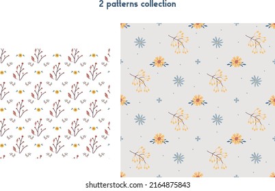 Modern colorful seamless geometric pattern with falling leaves on pale yellow background. Abstract autumn vector for wallpaper, wrapping paper, home décor and fashion fabrics isometric in white back.