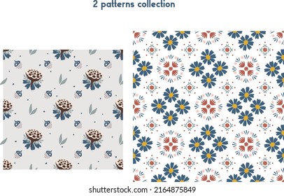 Modern colorful seamless geometric pattern with falling leaves on pale yellow background. Abstract autumn vector for wallpaper, wrapping paper, home décor and fashion fabrics isometric in white back.