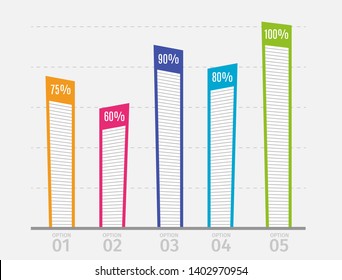 Modern colorful shaded chart, graph. Template for diagram, presentation and chart. Infographics elements. Vector illustration