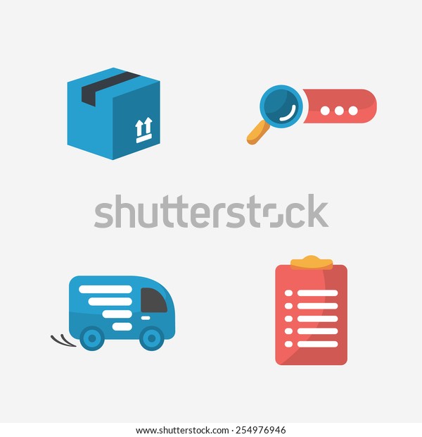 Modern colorful shop icons
on black