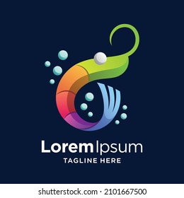 Modern Colorful Shrimp Logo Template