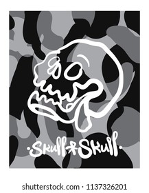 Modern colorful skull skull poster