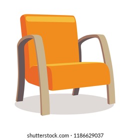 Modern colorful soft armchair with upholstery. Armchairs for room design games. Cushioned furniture, room decoration, interior design isolated on white. Vector illustration flat style.