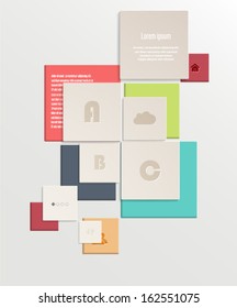 Modern colorful square design homepage or infographic. Vector eps10.