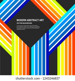 Modern colorful strips black background. vector illustration