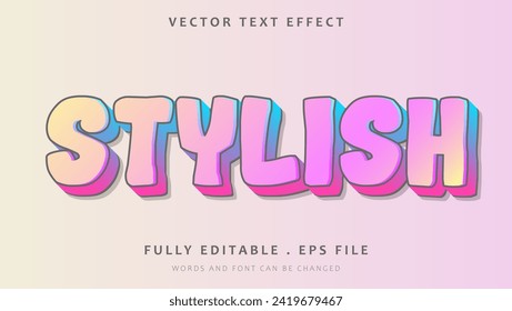 Modern Colorful Stylish Editable Text Effect Design. Effect Saved In Graphic Style