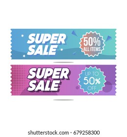 Modern Colorful Super Sale Banner