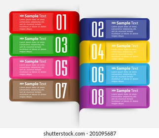 Modern colorful text box. Speech bubbles. Number.