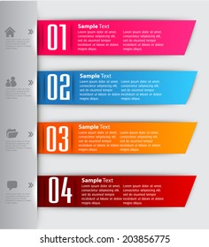 modern colorful text box template for website and business, icon, numbers.