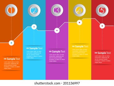 Modern colorful text box for website. Numbers.