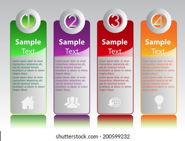 modern colorful text box,speech bubble,number
