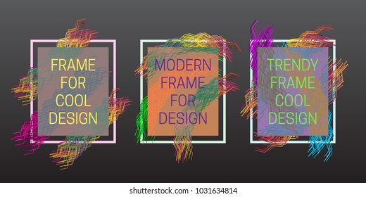 Modern colorful text frames for trendy design.