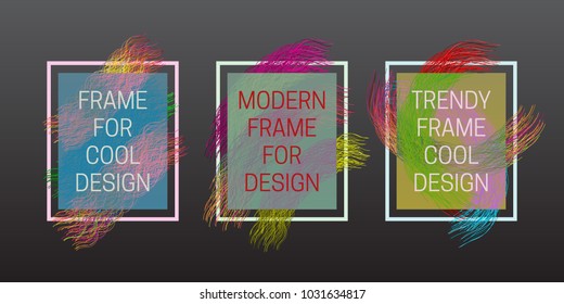 Modern colorful text frames for trendy design.