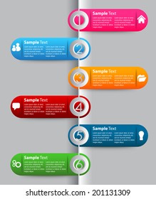 modern colorful time line and text box template.