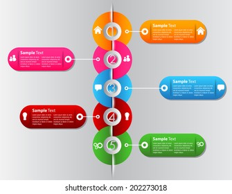 modern colorful time line for website, number, icon.
