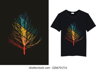 Modern Colorful Tree t shirt design
