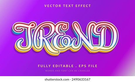 Modern Colorful Trend Editable Text Effect Design Template . Effect Saved in Graphic Style