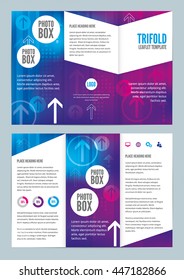 Modern Colorful Trifold Leaflet Design Template with Arrows