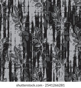 Modern kleurrijk tropisch bloemmotief. Schattig botanisch abstract hedendaags naadloos patroon. Handgetekende unieke print.