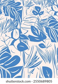 Modern colorful tropical floral pattern. Cute botanical abstract contemporary seamless pattern,unique print.