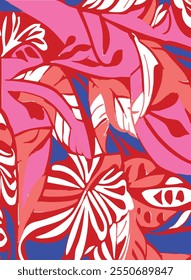 Modern colorful tropical floral pattern. Cute botanical abstract contemporary seamless pattern,unique print.