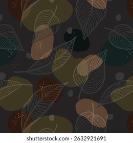 Modern colorful tropical floral pattern. Cute botanical abstract contemporary seamless pattern. Hand drawn unique print.