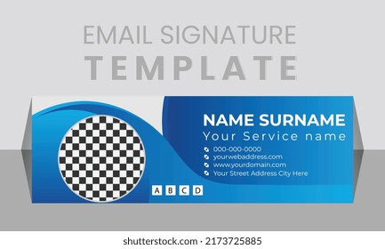 Modern Colorful Unique Business Email Signatures Template Design. Professional Email Signature Template with an author photo place and Minimal Layout.